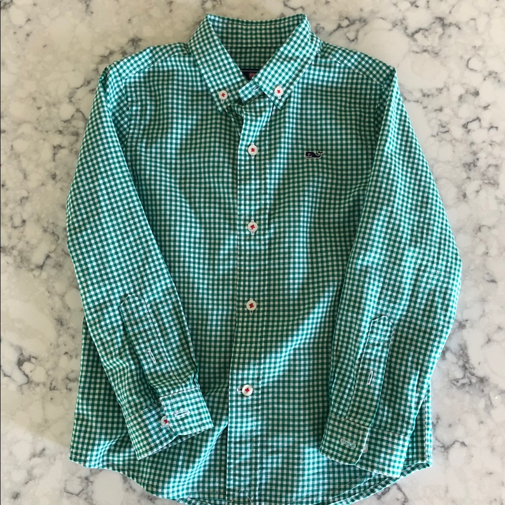 Vineyard Vines Christmas Gingham Boy’s Button Down